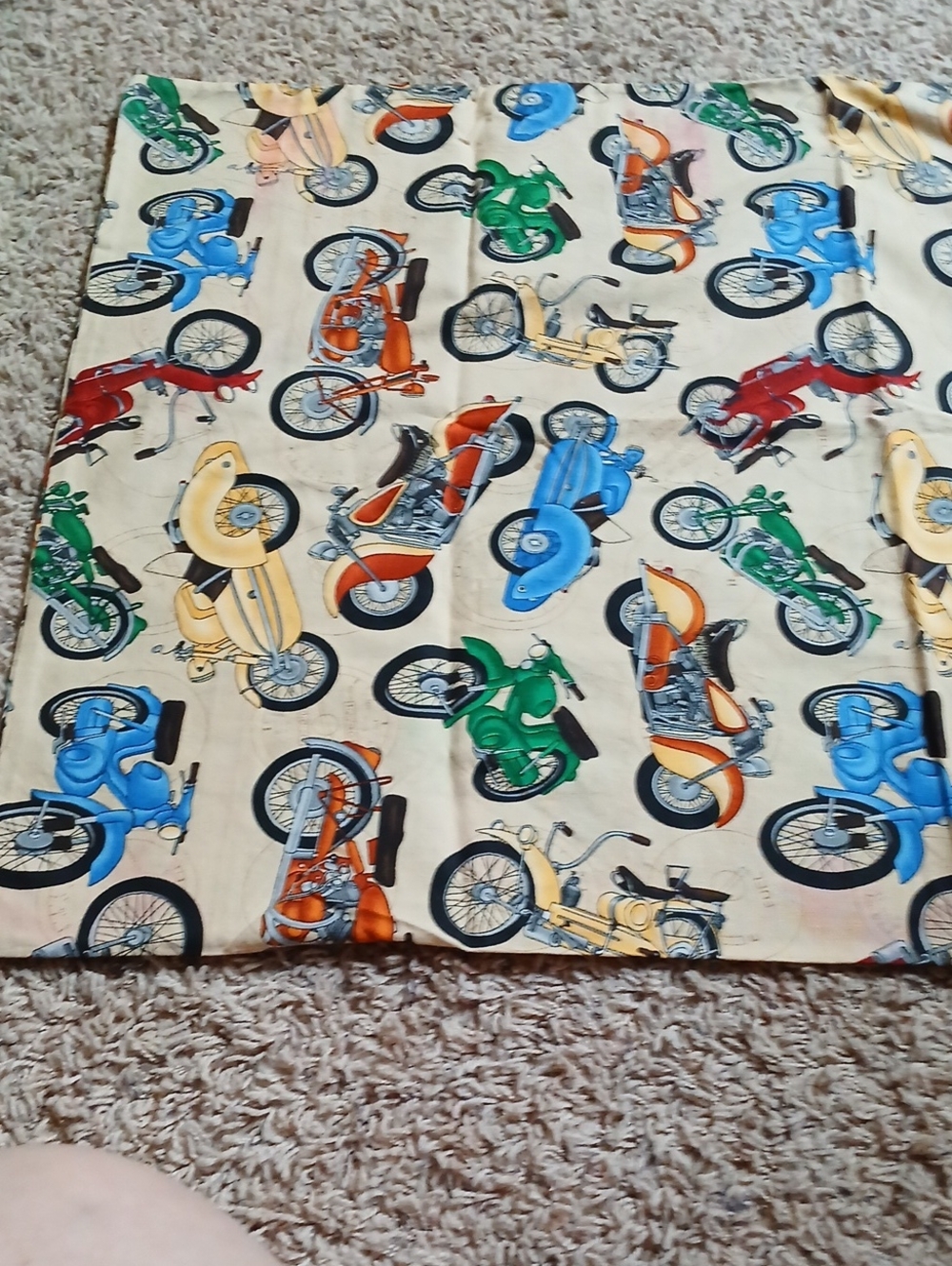 Vintage Motorcycle Print Pillow Case Multicolor Bikes